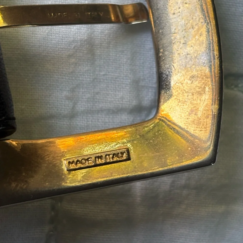 SALE📍📍📍Vintage MCM Black Belt with Gold Buckle size XS - Picture 4 of 9